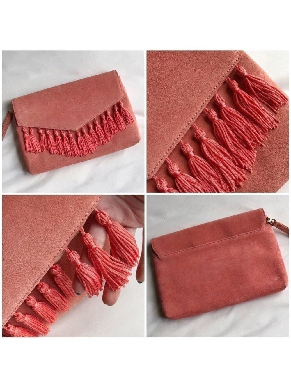 White House Black Market Tassel Clutch Bag - Picture 4 of 7